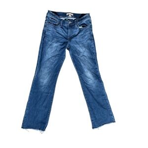 Lucky Brand Women's Jeans Size 8/29 Blue Straight Leg Raw Hem Distressed Denim